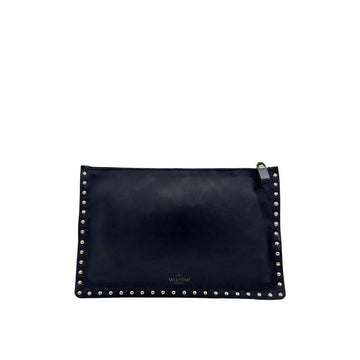 VALENTINO Rockstud Leder Clutch Bag Schwarz Medium WW2P0269 160755448 [P]