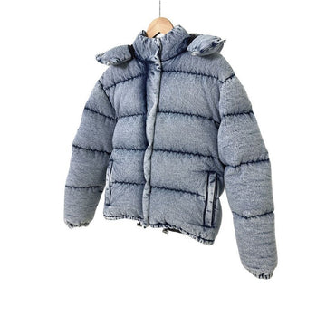 Miu Miu Washing Denim Hood Back Logo Down Jacket Blue 38 160755466 [P]
