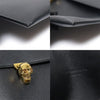 Alexander McQueen Black Grained Calfskin Skull Envelope Clutch 358701 160756322 [P]