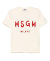 MSGM Brushed Logo Detail T-shirt Off White 152204919 [P]