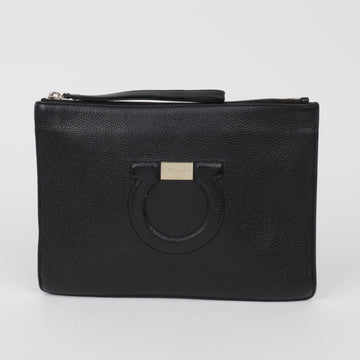 Salvatore Ferragamo Gancini Clutch Black 160348601 [P]