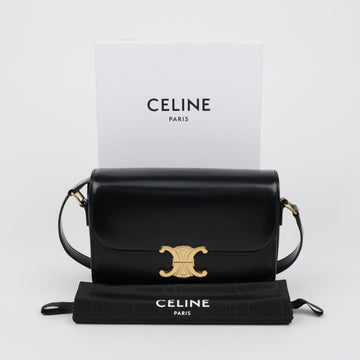 Celine Classic Triumph Shiny Calfskin Crossbody Black 160478169 [P]