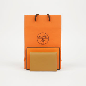 Hermes Duo Leather Wallet Gold 160615413 [P]