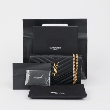 SAINT LAURENT Monogram Chain Wallet Crossbody 377828 160497785 [P]