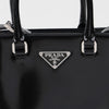 Prada Triangle Logo Small Brushed Leather Tote Bag Black 160620112 [P]