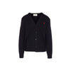 AMI Small Heart Logo V-Neck Cardigan Black 26FW 160766043 [P]