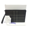 BURBERRY Charcoal Check Frame Pouch Clutch 160790792 [P]