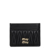 Miu Miu Black Matelassé Nappa Leather Card Holder 160792129 [P]