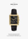 ARMANI クロノグラフ スクエア メンズレザー時計 152826018 [P]