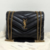 Saint Laurent Monogram Matelassé Lulu Shoulder Bag Small Black 494699 160794737 [P]
