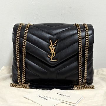 Saint Laurent Monogram Matelassé Lulu Shoulder Bag Small Black 494699 160794737 [P]