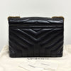 Saint Laurent Monogram Matelassé Lulu Shoulder Bag Small Black 494699 160794737 [P]