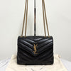 Saint Laurent Monogram Matelassé Lulu Shoulder Bag Small Black 494699 160794737 [P]