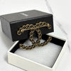 CHANEL CC Big Logo Strass Gold Brooch (AB3751) 160794858 [P]