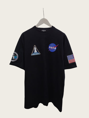 Balenciaga Black Space Screw Patch Logo Oversized T-Shirt 160802867 [P]