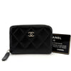 CHANEL Kaviar Silber Reißverschluss Kartenetui 160802987 [P]