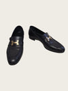 Hermes Black H Logo Gold Women's Paris Loafers 160803011 [P]