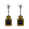 CHANEL Ladies First Perfume Bottle Earrings Black 160803982 [P]