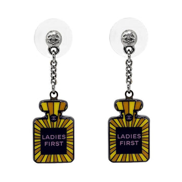 CHANEL Ladies First Perfume Bottle Earrings Black 160803982 [P]