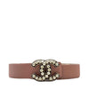 CHANEL Pearl Leather Belt Pink 80 160804716 [P]