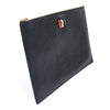 THOM BROWNE Kleine Dokumentenhalter Clutch aus schwarzem genarbtem Leder MGD69118ETC 160805013 [P]