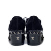 CHANEL Interlocking CC Suede Derby Shoes Black 36.5 160807718 [P]