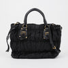 PRADA Gaufre Tote Schultertasche in Schwarz mit goldener Hardware 160497707 [P]