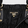 PRADA Gaufre Tote Schultertasche in Schwarz mit goldener Hardware 160497707 [P]