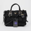 PRADA Gaufre Tote Schultertasche in Schwarz mit goldener Hardware 160497707 [P]