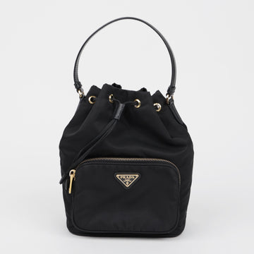 Prada Women's Duet Re-Nylon Bucket Shoulder Bag Black 160666974 [P]