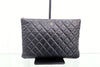 CHANEL Caviar Medium Silber Clutch Schwarz 160852564 [P]