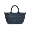 GANNI Damen Kleine Trapez Shopper Tasche Bär Druck Denim 2110036-077 157030378 [P]