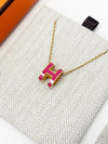 Hermes Pop H Ash Pendant Gold Hardware Rose Extreme Necklace 4VHEA34292 122980036 [P]