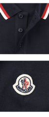Moncler Color Contrast Polo Short Sleeve (Navy) 8A00003 8496W 778 152226997 [P]