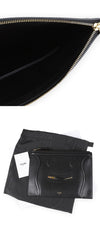 CELINE Damen Glänzende Kalbsleder Medium Clutch Tasche Schwarz 38NO 153364408 [P]