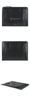 CELINE Damen Glänzende Kalbsleder Medium Clutch Tasche Schwarz 38NO 153364408 [P]