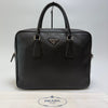 Prada Saffiano Leather Briefcase Tote Bag Black (Premium Unisex Document Bag) 160924014 [P]