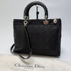 DIOR Lady Cannage 2WAY Tote Bag Schwarz Silber 608-74 160924345 [P]