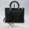 DIOR Lady Cannage 2WAY Tote Bag Schwarz Silber 608-74 160924345 [P]