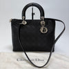 DIOR Lady Cannage 2WAY Tote Bag Schwarz Silber 608-74 160924345 [P]