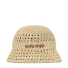 Miu Miu Beige Cognac Woven Fabric Bucket Hat 5HC287 2DO1 F0A5T 160924599 [P]