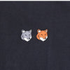 MAISON KITSUNE Doppelter Fuchs-Kopf-Patch Herren T-Shirt mit kurzen Ärmeln 157223400 [P]