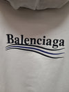 Balenciaga White Wave Logo Embroidered Hoodie 160928703 [P]