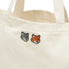 Maison Kitsune Women's Double Fox Head Tote Bag Ecru OW511CFWW0096-P700 152318963 [P]