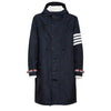 THOM BROWNE Leicht asymmetrisches Hoodie-Langjacke Navy 151784300 [P]