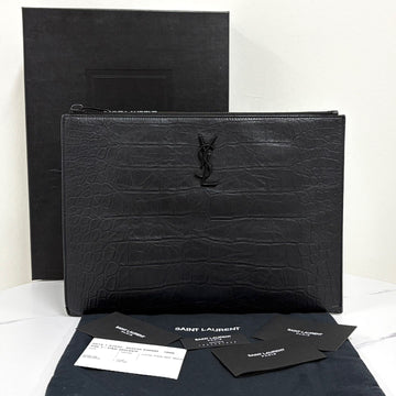 Saint Laurent Monogram Leather Clutch Black (453249) 160961508 [P]