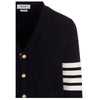 Thom Browne Cotton Milano Stitch 4-Bar V-Neck Cardigan 121380691 [P]