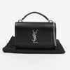 SAINT LAURENT Sonnenuntergang Leder Ketten Schultertasche Schwarz Silber 160322519 [P]