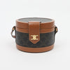 CELINE Medium Tambourin-Umhängetasche aus Kalbsleder und Canvas in Braun 160348843 [P]