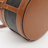 CELINE Medium Tambourin-Umhängetasche aus Kalbsleder und Canvas in Braun 160348843 [P]